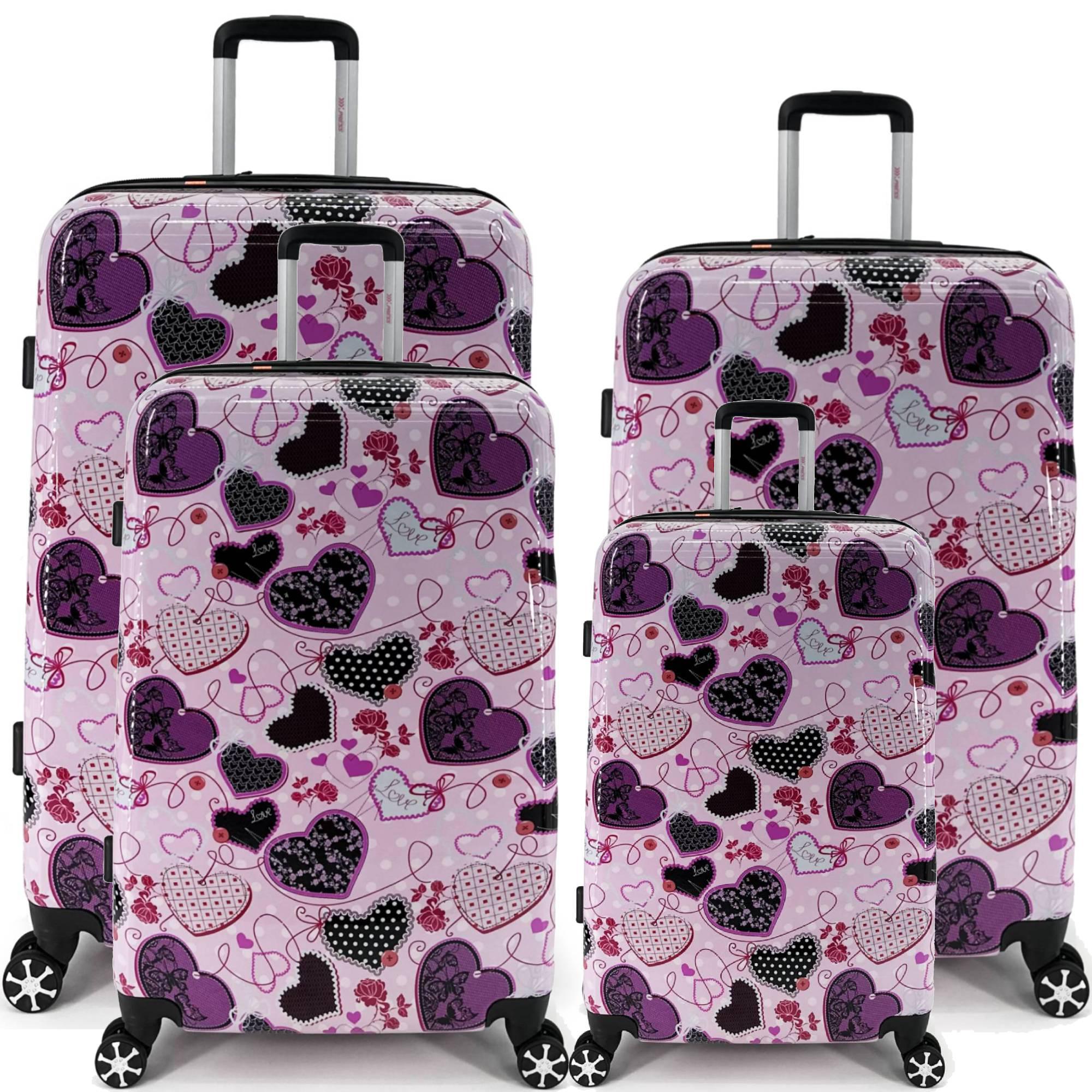 Popular Geometric Print Overnight Suitcase Set